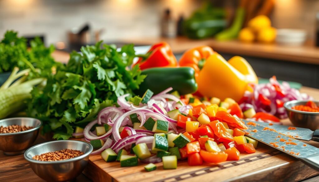 Fajita Vegetables Preparation