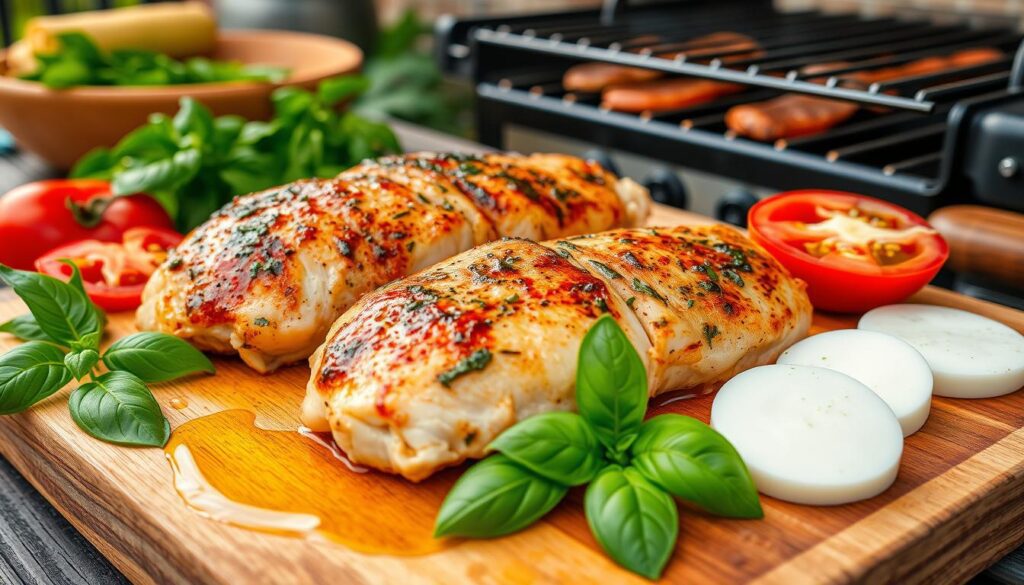 Grilled Chicken Margherita Preparation