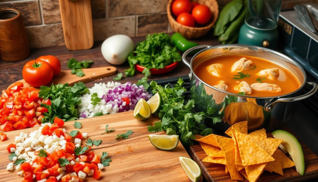 Mexican Chicken Tortilla Soup Preparation